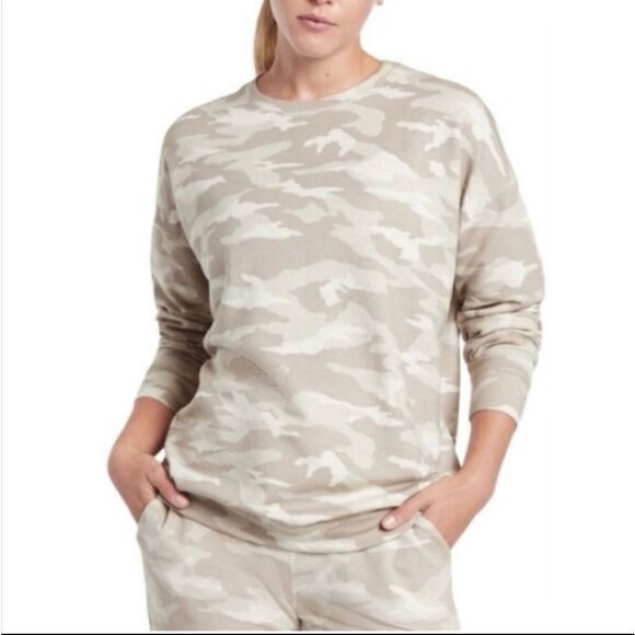 Athleta Studio to Street Camo Sweatshirt Medium - Picture 1 of 5